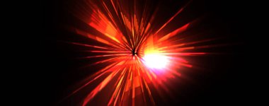 Fütürist mercek patlaması. Parlayan parçacıkları ve çizgileri olan ışık patlaması yıldızı. Güzel soyut ışın arkaplanı.