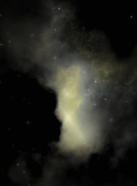 Galaksi uzayındaki yıldız alanı renkli nebula ile. Uzayın derinliklerinin bilim kurgu geçmişi. Ruhsal duvar kağıdı.