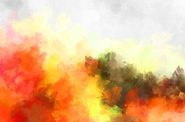 Renkli fırça darbelerinin soyut arkaplanı. fırçalanmış canlı duvar kağıdı. resmedilmiş sanat eseri. Eşsiz ve yaratıcı illüstrasyon.