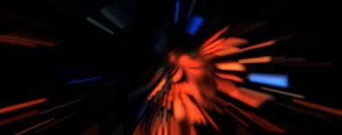 Işık parçacık izleri. Parlayan parçacıkları ve çizgileri olan ışık patlaması yıldızı. Güzel hareketli soyut ışın arkaplanı.