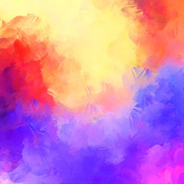 Duvar sanatı Eşsiz ve yaratıcı illüstrasyon. Fırça darbesi ile boyanmış. Renkli fırça darbelerinin soyut arkaplanı. Fırçalanmış canlı duvar kâğıdı. Boyalı sanatsal yaratım.