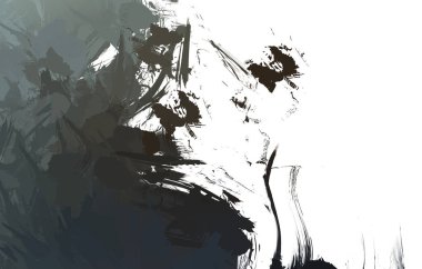 Duvar sanatı Eşsiz ve yaratıcı illüstrasyon. Fırça darbesi ile boyanmış. Renkli fırça darbelerinin soyut arkaplanı. Fırçalanmış canlı duvar kâğıdı. Boyalı sanatsal yaratım.