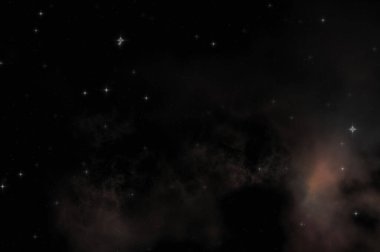 Galaksi uzayındaki yıldız alanı renkli nebula ile. Uzayın derinliklerinin bilim kurgu geçmişi. Ruhsal duvar kağıdı.