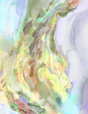 Çağdaş sanat. El yapımı resim. Modern sanat eserleri. Yüzeyde suluboya fırça darbeleriyle resim yapmak. 2D çizim. Sanatsal arkaplan resmi. Tablo üzerinde soyut resim. Renkli doku.