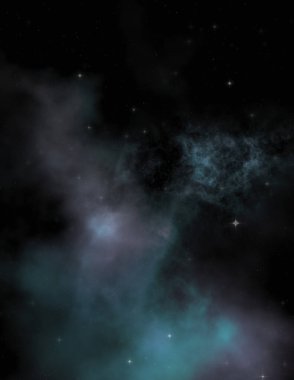 Galaksi uzayındaki yıldız alanı renkli nebula ile. Uzayın derinliklerinin bilim kurgu geçmişi. Ruhsal duvar kağıdı.