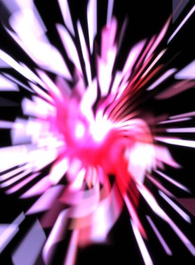 Işık parçacık izleri. Parlayan parçacıkları ve çizgileri olan ışık patlaması yıldızı. Güzel hareketli soyut ışın arkaplanı.