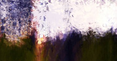 Modern sanat. Renkli çağdaş sanat eserleri. Renkli boya darbeleri. Soyut arkaplanda fırça darbeleri. Fırça boyası. Eşsiz duvar sanatı.