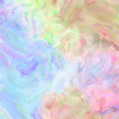 Pastel renklerde suluboya resim. Poster, duvar sanatı, afiş, kart, kitap kapağı ya da ambalaj için rahatlatıcı kompozisyonun yumuşak renkli çizimi. Modern fırça darbeleri resim.
