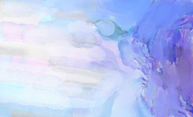 2D çizim. Sanatsal arkaplan resmi. Tablo üzerinde soyut resim. Çağdaş sanat. El yapımı resim. Renkli doku. Modern sanat eserleri. Yüzeyde suluboya fırça darbeleriyle boyama.