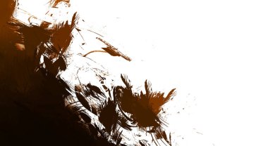 Taranmış Boyalı Soyut Arkaplan. Vahşi kaotik fırça darbeleri. Boya darbeleri. 2D İllüstrasyon. Fırça darbeli resim. 