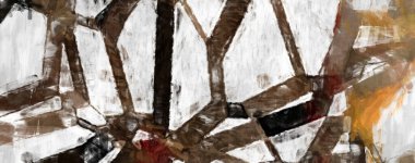 Soyut arkaplanda pürüzlü fırça darbeleri. Fırça boyası. Renkli boya darbeleri. Eşsiz duvar sanatı. Tuvaldeki modern sanat. Renkli çağdaş sanat eserleri. 