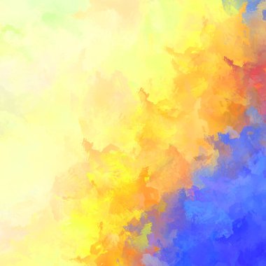 Canlı fırça darbeleriyle boyanmış. Renkli desenli resim. Fırçalanmış duvar kağıdını boya.