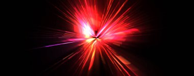 Fütürist mercek patlaması. Parlayan parçacıkları ve çizgileri olan ışık patlaması yıldızı. Güzel soyut ışın arkaplanı.