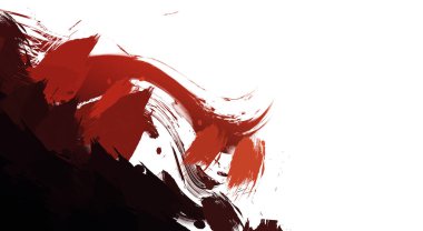 Taranmış Boyalı Soyut Arkaplan. Vahşi kaotik fırça darbeleri. Boya darbeleri. 2D İllüstrasyon. Fırça darbeli resim. 