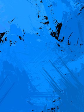 Vahşi fırça darbeleriyle yaratıcı soyut resim. Artistik fırça darbeleriyle donatılmış. Renkli ve canlı bir tasvir. Boyalı sanat.