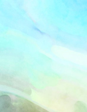 Yumuşak suluboya duvar kağıdı. Hafifçe fırçalanmış renkleri olan sanatsal bir resim. Pastel renkler arkaplana dokunmuş. Soyut duvar sanatı..