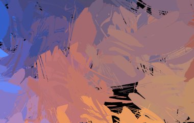 Vahşi fırça darbeleriyle yaratıcı soyut resim. Artistik fırça darbeleriyle donatılmış. Renkli ve canlı bir tasvir. Boyalı sanat.