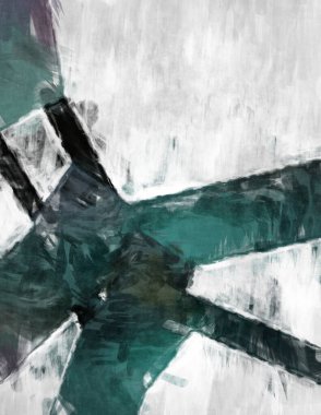 Soyut arkaplanda pürüzlü fırça darbeleri. Fırça boyası. Renkli boya darbeleri. Eşsiz duvar sanatı. Tuvaldeki modern sanat. Renkli çağdaş sanat eserleri. 