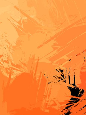 Vahşi fırça darbeleriyle yaratıcı soyut resim. Artistik fırça darbeleriyle donatılmış. Renkli ve canlı bir tasvir. Boyalı sanat.