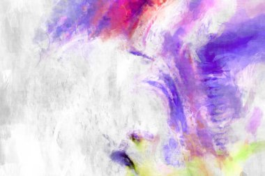 Soyut arkaplanda pürüzlü fırça darbeleri. Fırça boyası. Renkli boya darbeleri. Eşsiz duvar sanatı. Tuvaldeki modern sanat. Renkli çağdaş sanat eserleri. 