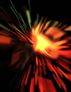 Işık parçacık izleri. Parlayan parçacıkları ve çizgileri olan ışık patlaması yıldızı. Güzel hareketli soyut ışın arkaplanı.