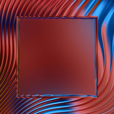 Soyut çerçeveli arkaplan. Renkli, canlı, dalgalı bir duvar kağıdı. Merkezi çerçeveli yaratıcı grafik 2d çizim. Dinamik şekilli modaya uygun sıvı örtüsü.