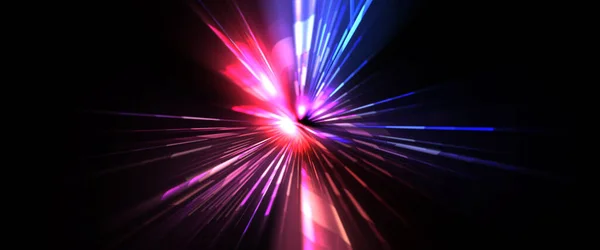 Futuristic Lens Flare Light Explosion Star Glowing Particles Lines Beautiful — Stock Photo, Image