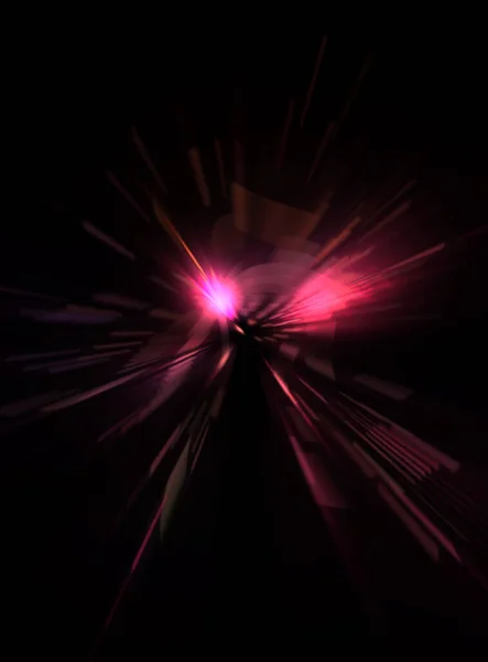 Una Llamarada Futurista Estrella Explosión Luz Con Partículas Líneas Brillantes —  Fotos de Stock