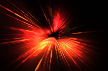 Fütürist mercek patlaması. Parlayan parçacıkları ve çizgileri olan ışık patlaması yıldızı. Güzel soyut ışın arkaplanı.