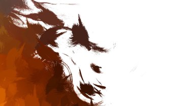 Taranmış Boyalı Soyut Arkaplan. Vahşi kaotik fırça darbeleri. Boya darbeleri. 2D İllüstrasyon. Fırça darbeli resim. 