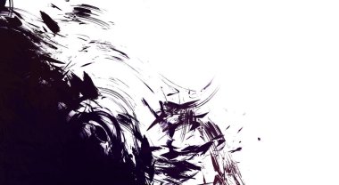 Taranmış Boyalı Soyut Arkaplan. Vahşi kaotik fırça darbeleri. Boya darbeleri. 2D İllüstrasyon. Fırça darbeli resim. 