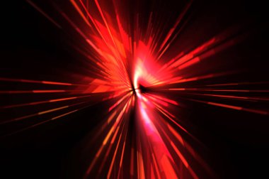 Fütürist mercek patlaması. Parlayan parçacıkları ve çizgileri olan ışık patlaması yıldızı. Güzel soyut ışın arkaplanı.