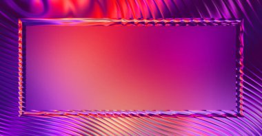 Soyut çerçeveli arkaplan. Renkli, canlı, dalgalı bir duvar kağıdı. Merkezi çerçeveli yaratıcı grafik 2d çizim. Dinamik şekilli modaya uygun sıvı örtüsü.