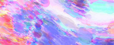 Çağdaş sanat. El yapımı resim. Modern sanat eserleri. Yüzeyde suluboya fırça darbeleriyle resim yapmak. 2D çizim. Sanatsal arkaplan resmi. Tablo üzerinde soyut resim. Renkli doku.