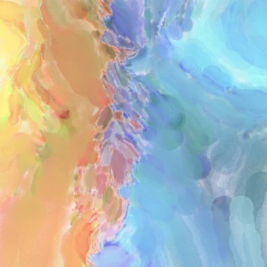 El yapımı sürreal soyut desenli suluboya. Modern sanatsal resim. 2D çizim. Arkaplan boyası karışımı. Yaratıcı duvar sanatı. Çağdaş sanat.