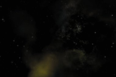 Galaksi uzayındaki yıldız alanı renkli nebula ile. Uzayın derinliklerinin bilim kurgu geçmişi. Ruhsal duvar kağıdı.