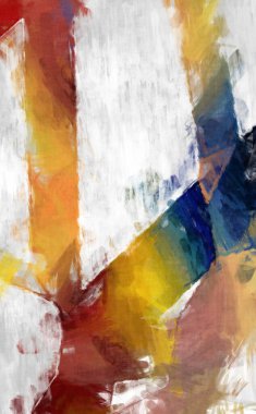Soyut arkaplanda pürüzlü fırça darbeleri. Fırça boyası. Renkli boya darbeleri. Eşsiz duvar sanatı. Tuvaldeki modern sanat. Renkli çağdaş sanat eserleri. 