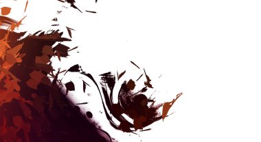 Taranmış Boyalı Soyut Arkaplan. Vahşi kaotik fırça darbeleri. Boya darbeleri. 2D İllüstrasyon. Fırça darbeli resim. 