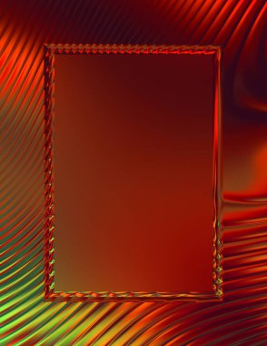 Soyut çerçeveli arkaplan. Renkli, canlı, dalgalı bir duvar kağıdı. Merkezi çerçeveli yaratıcı grafik 2d çizim. Dinamik şekilli modaya uygun sıvı örtüsü.