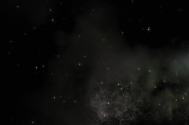 Galaksi uzayındaki yıldız alanı renkli nebula ile. Uzayın derinliklerinin bilim kurgu geçmişi. Ruhsal duvar kağıdı.