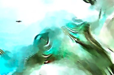 Soyut arkaplanda pürüzlü fırça darbeleri. Fırça boyası. Renkli boya darbeleri. Eşsiz duvar sanatı. Tuvaldeki modern sanat. Renkli çağdaş sanat eserleri. 