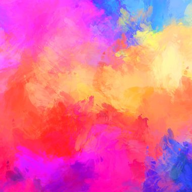 Yaratıcı soyut resim. Artistik fırça darbeleriyle donatılmış. Renkli ve canlı bir illüstrasyon. boyalı sanat.