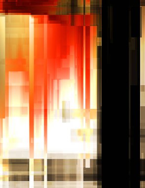 Renkli ve canlı geometrik şekiller katmanları var. Bir teknoloji planının dijital illüstrasyonu. Gelecekçi tasarım şablonu.