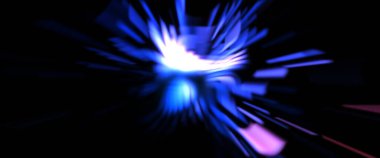 Işık parçacık izleri. Parlayan parçacıkları ve çizgileri olan ışık patlaması yıldızı. Güzel hareketli soyut ışın arkaplanı.