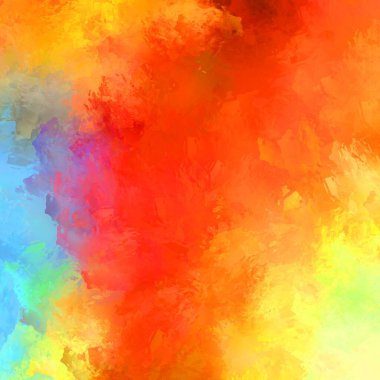 Canlı fırça darbeleriyle boyanmış. Renkli desenli resim. Fırçalanmış duvar kağıdını boya.