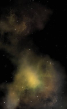 Galaksi uzayındaki yıldız alanı renkli nebula ile. Uzayın derinliklerinin bilim kurgu geçmişi. Ruhsal duvar kağıdı.