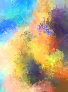 Sanatsal canlılık ve renkli duvar kağıdı. Taranmış Soyut Arkaplan. Fırça darbeli resim. 