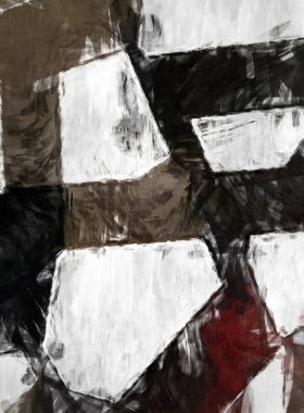 Soyut arkaplanda pürüzlü fırça darbeleri. Fırça boyası. Renkli boya darbeleri. Eşsiz duvar sanatı. Tuvaldeki modern sanat. Renkli çağdaş sanat eserleri. 