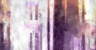 Soyut arkaplanda pürüzlü fırça darbeleri. Fırça boyası. Renkli boya darbeleri. Eşsiz duvar sanatı. Tuvaldeki modern sanat. Renkli çağdaş sanat eserleri. 