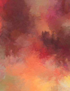 Renkli fırça darbelerinin 2D çizimi. Dekoratif desenli resim. canlı boya desenli arkaplan.